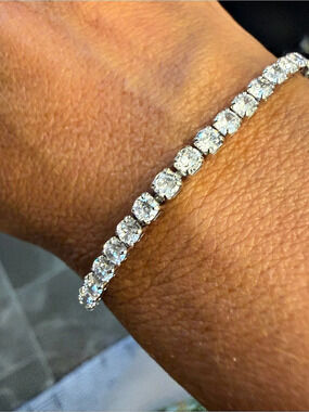 Splendid Iris Plated Tennis Bracelet in Silver NWT